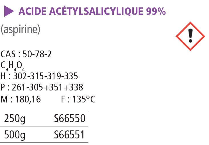 Acide acétyl salicylique pur