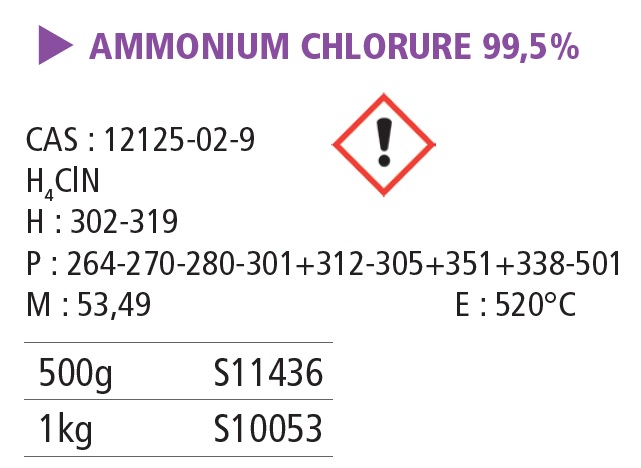 Ammonium chlorure