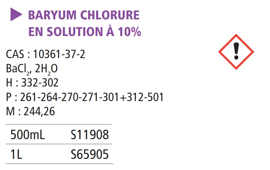Baryum chlorure liquide