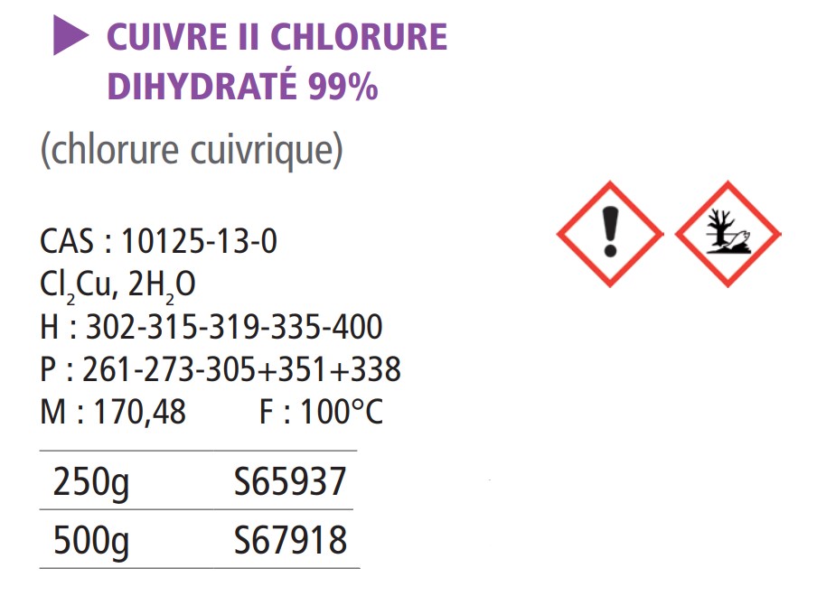 Cuivre (II) chlorure dihydraté