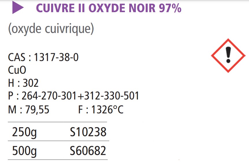 Cuivre (II) oxyde pur