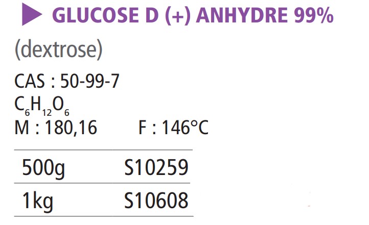 D (+) glucose anhydre pur