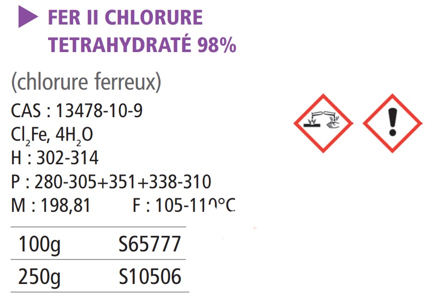 Fer (II) chlorure tétrahydraté