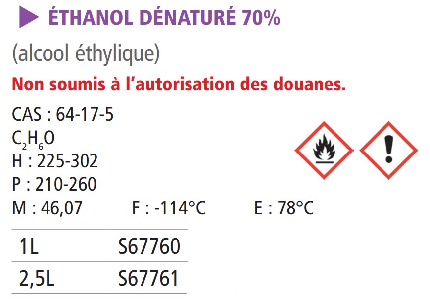 Éthanol modifié 70°