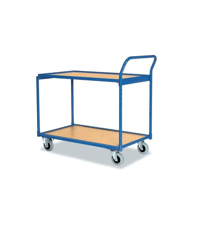 [S61932] Chariot de laboratoire plateau bois (800x500 mm) petit modèle (2 plateaux)