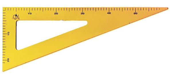 Equerre 60° en bois laquée jaune 60 cm