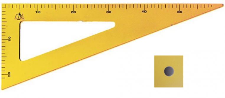 [S68138] Equerre 60° en bois laquée jaune magnétique 60 cm
