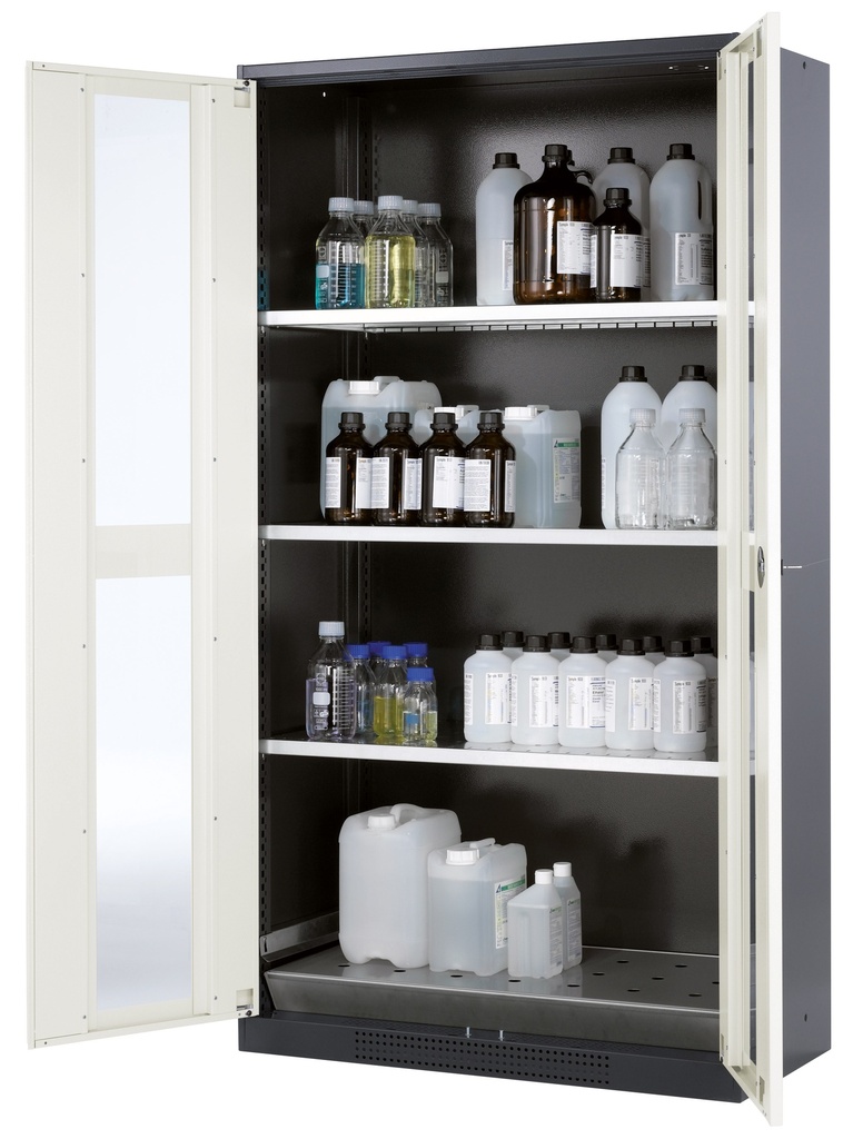 [S68924] Armoire de sécurité pour produits dangereux (Série CS/CX-classic) Asecos (Armoire 2 portes pleines (version étagères) - H 1950 x L 1055 x P 520 mm)