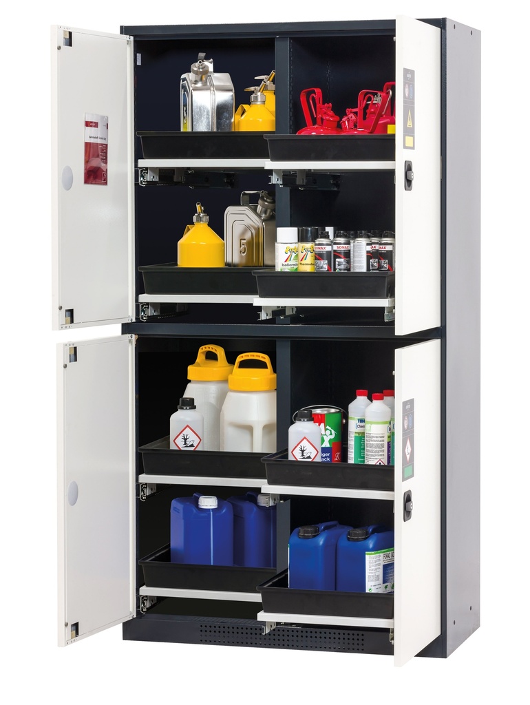 [S68920] Armoire de sécurité multirisques (Série CS/CX-Classic Multirisk) Asecos (Armoire CS 4 compartiments (version étagères) - H 1950 x L 1055 x P 520 mm)