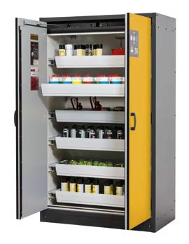 Armoire de sécurité pour produits inflammables 30 minutes à tiroirs bac de rétention (Série Q-Classic-30) - Asecos