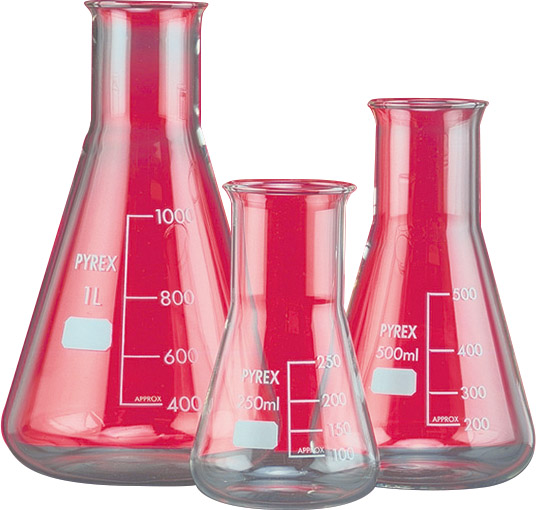 [#504012-S32260] Erlenmeyer - col large - Pyrex® - à l'unité (50 mL)