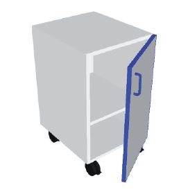 [S62915] Meuble 1 porte (Meuble de 450 - L412 x P494 x H723 mm)