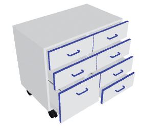 [S62934] Meuble 4 tiroirs/ 3 tiroirs (Porte à  gauche)