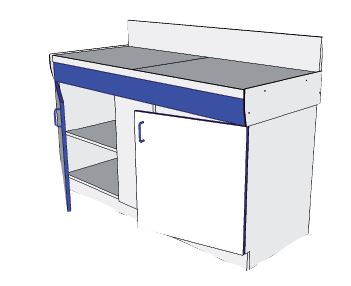 [S63011] Meuble porteur - Porte battantes (Emalit)