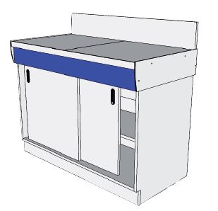 [S63012] Meuble porteur - Portes coulissantes (Emalit)