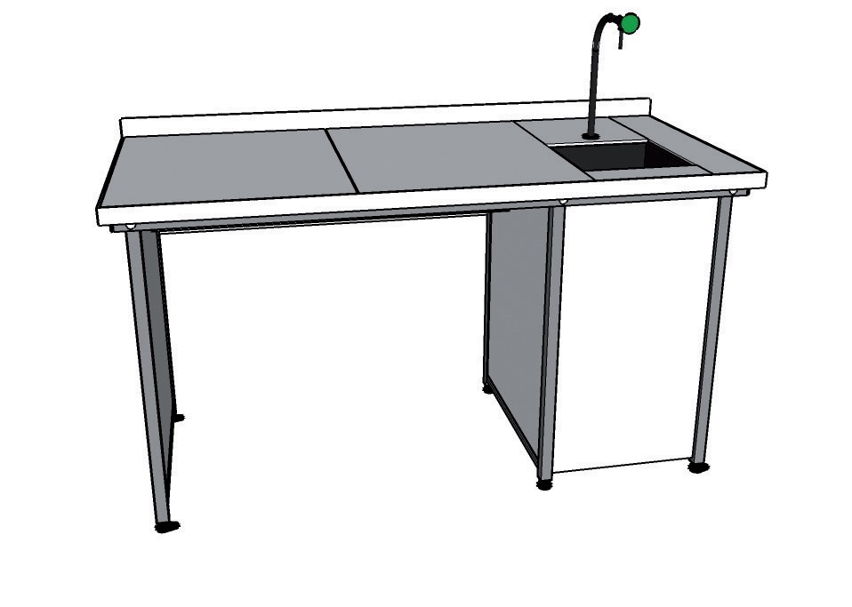 Paillasse élèves humide / 2 élèves