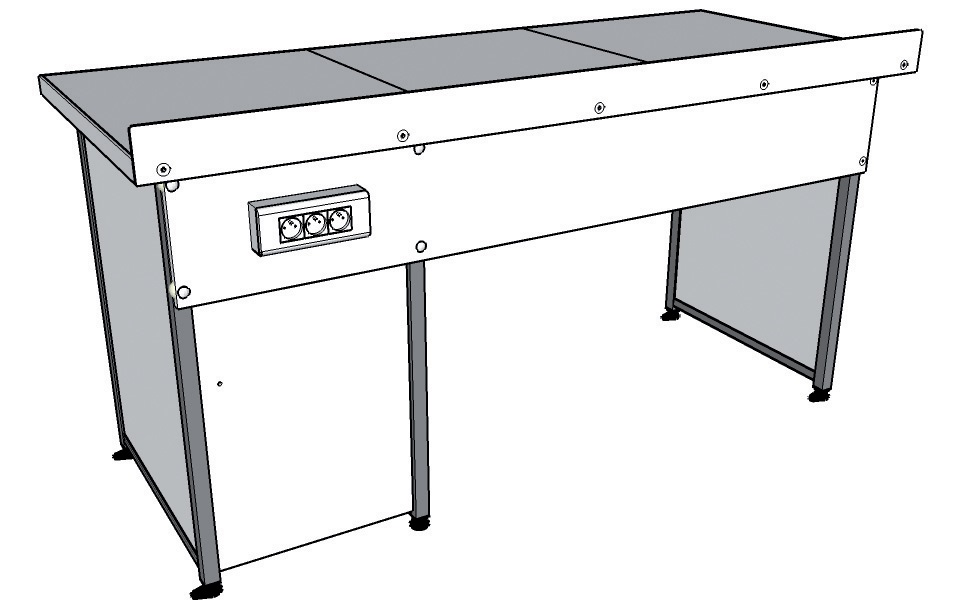 [S63021] Paillasse élèves seches / 3 élèves (Standard)