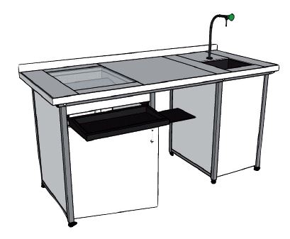 Paillasse humide- EXAO profondeur 600 / 1-2 élèves