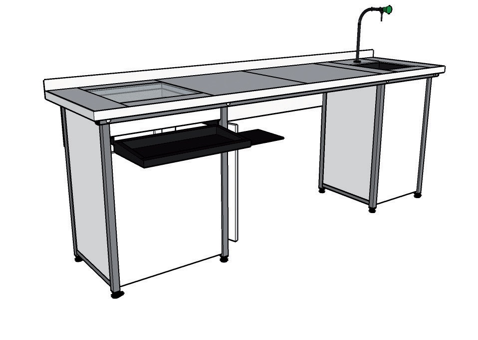 Paillasse humide- EXAO profondeur 600 /2-3 élèves