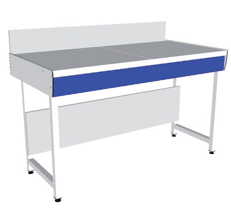 [S63048] Paillasse murale avec relevé (P622 x H900mm)