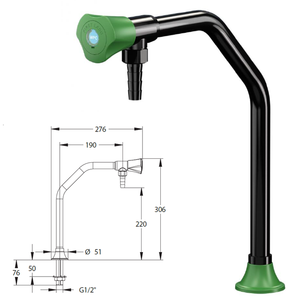 [S63063] Chandelier Robinet pour paillasse (Chandelier eau froide simple)