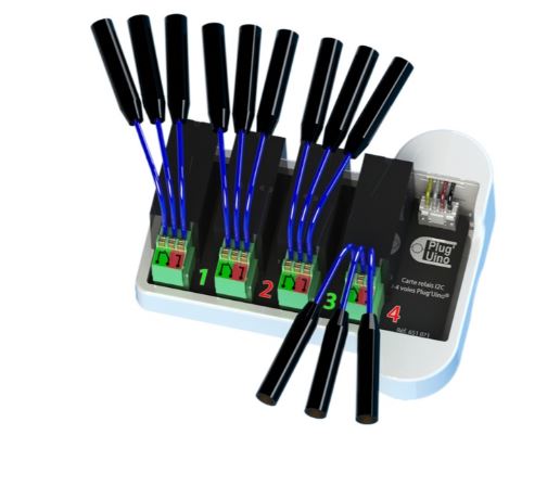 Carte relais I2C 4 voies Plug'Uino®