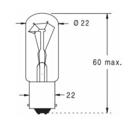 AMPOULE B22D TUE 25W12V