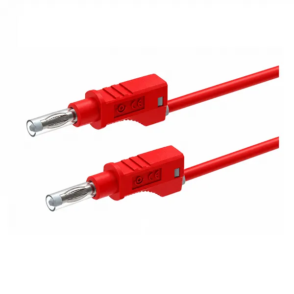 Cordon sécurité avec fourreau rétractable avec reprise arrière 50 cm rouge - Electro PJP