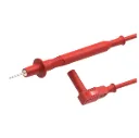 Pointe de touche rouge 2 mm lisse - Fiche banane coudée mâle 4 mm - Longueur 100 cm