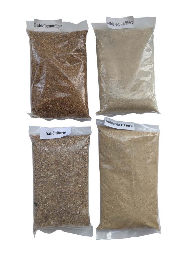 Sable : granitique - carrière - marin - rivière