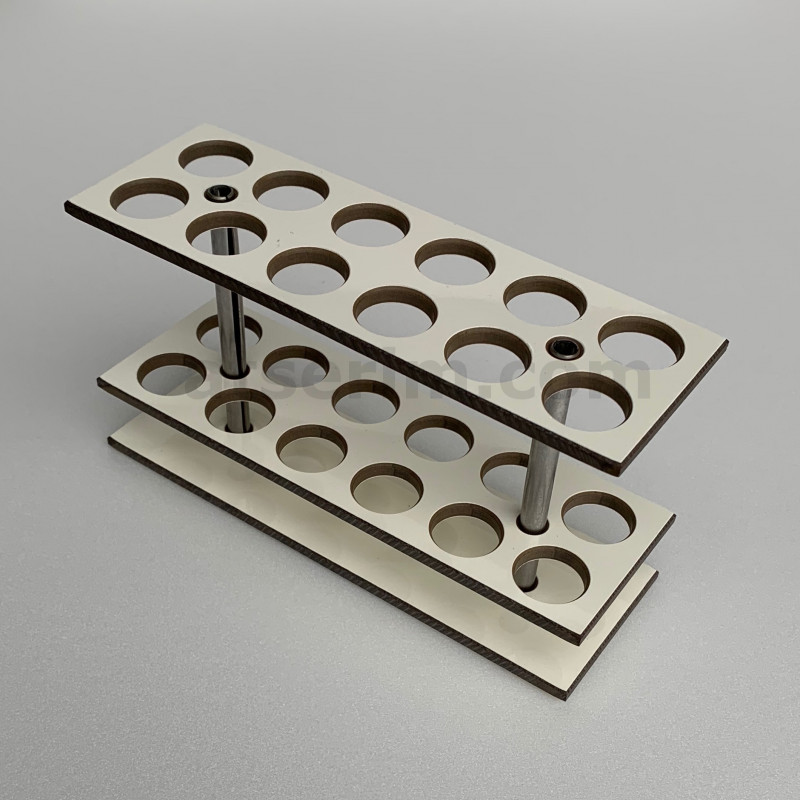 Portoir 2 rangs - 12 trous - diamètre 21 en célamine