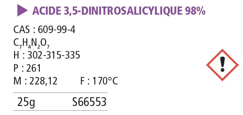 Acide 3.5-dinitrosalicylique 98% - 25g