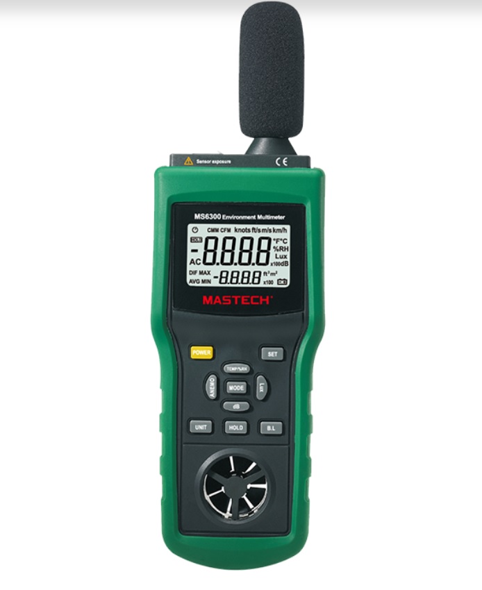 Appareil de mesure d'environnement multi paramètres 6 en 1