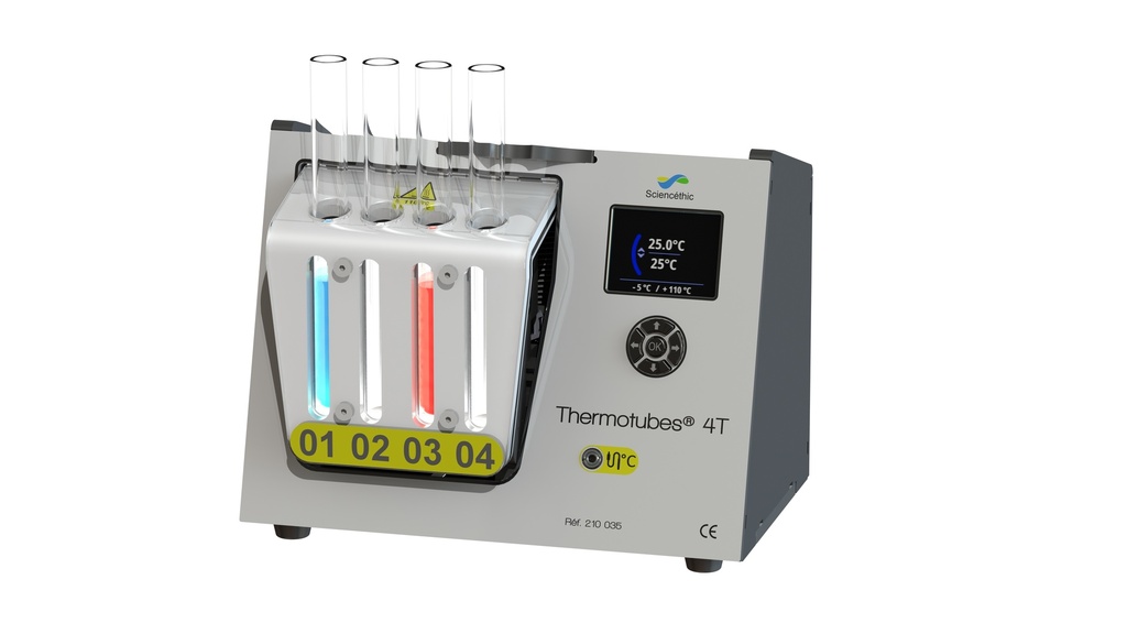 [210035-S03405] Thermotubes® transparents- Bain-marie sans eau (4 tubes - 1 zone de température)