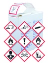 Étiquettes autocollantes 26x26 mm - Substances dangereuses  SGH01 à SGH09 - Boîte de 500
