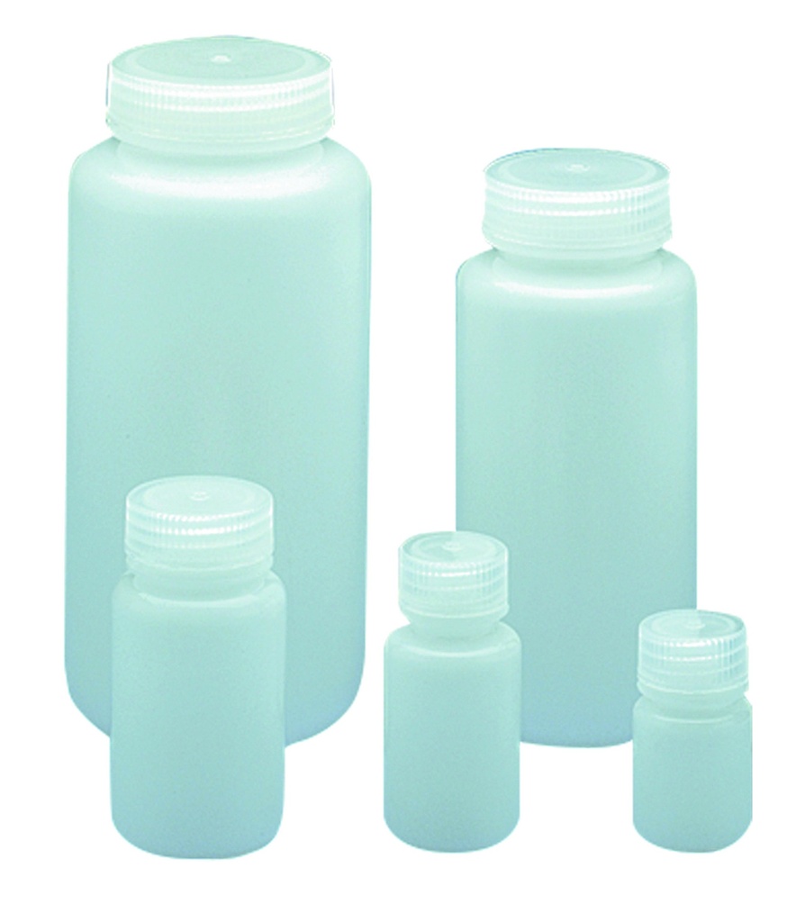 Flacon rond à col large en PEHD