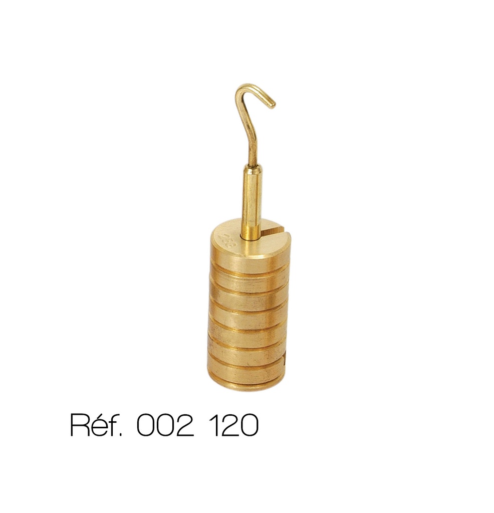 [#002114] Masse métallique échancrée à crochet en laiton (Masselote x 10 g)