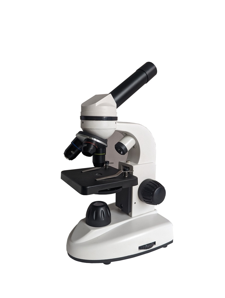 Microscope monoculaire à LED MES-04L - platine à valets - x40 x100 x400 