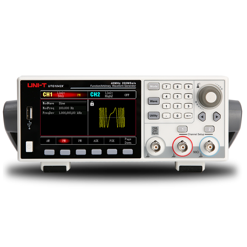 Générateur de fonctions DDS avec écran couleur 2 voies 1 µHz-20 MHz  UTG1022X