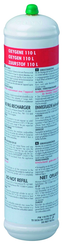 Dioxygène comprimé pur - 110 L