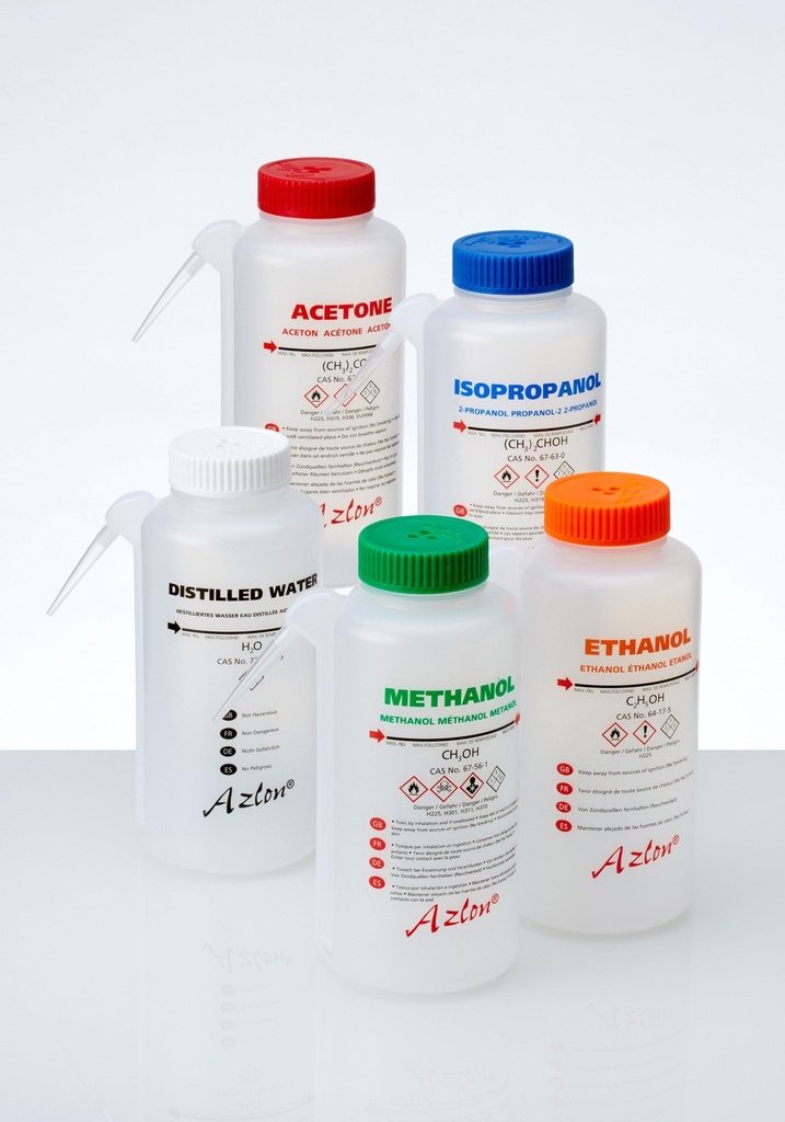 Pissette intégrale ronde avec inscription - Azlon®  - 500 mL