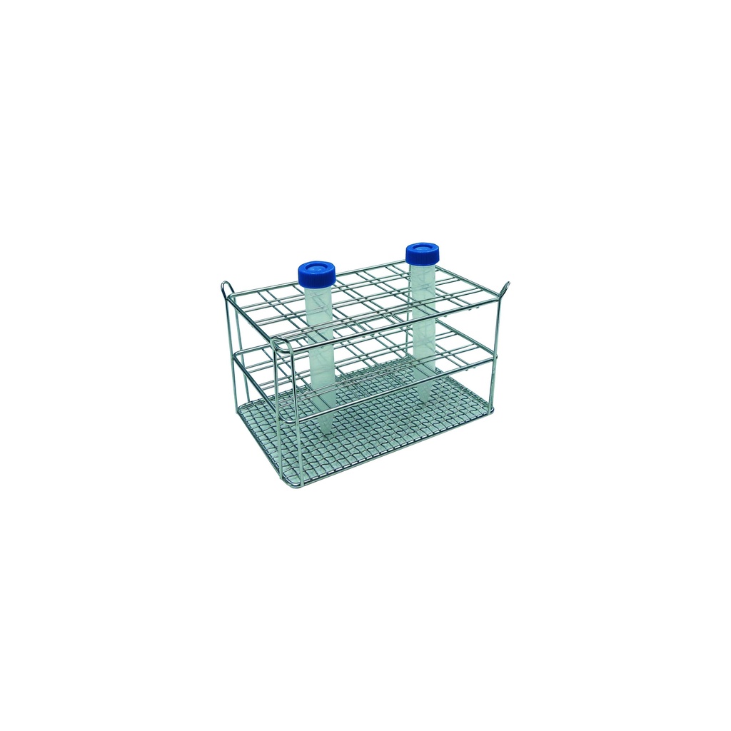 [#454016] Portoir en inox pour tubes à essais  (24 tubes - Ø=16 mm)