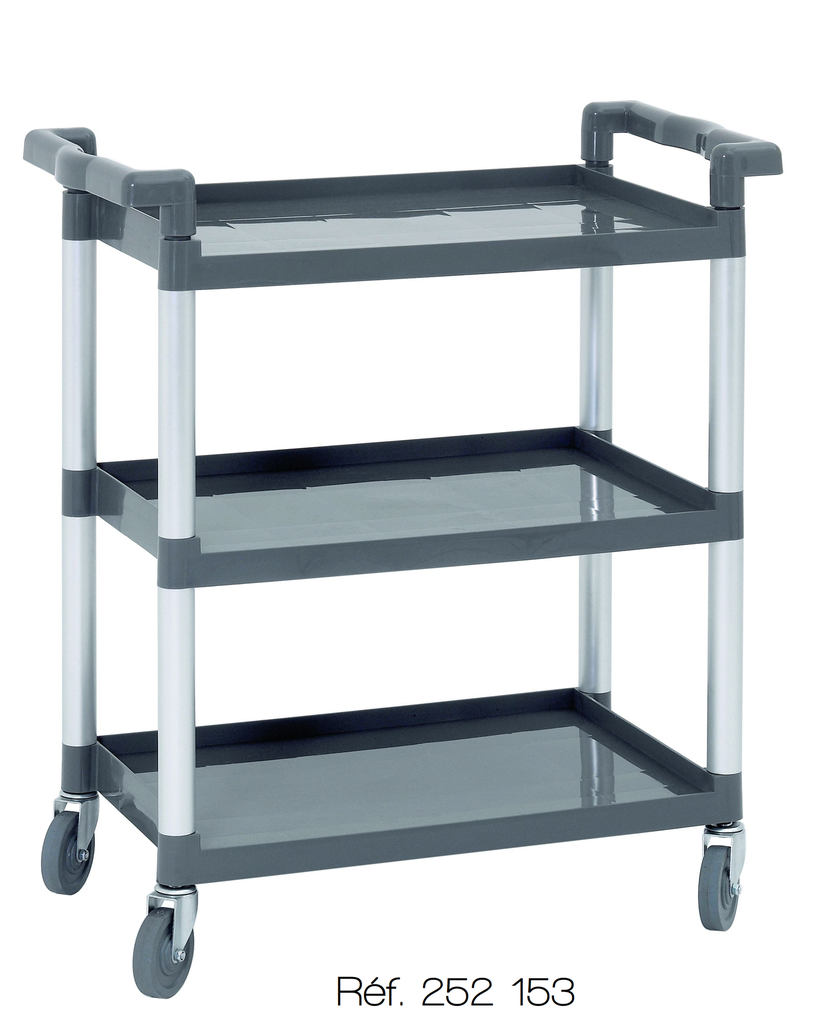[252153] Chariot roulant de laboratoire  (En PVC - 3 plateaux - 830x415x940 mm)