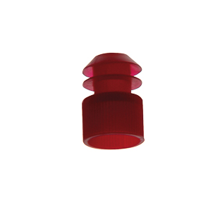 [506071] Bouchons rouges à ailettes en polyéthylène pour tubes à essais -Sachet de 100 (Ø 12 mm)