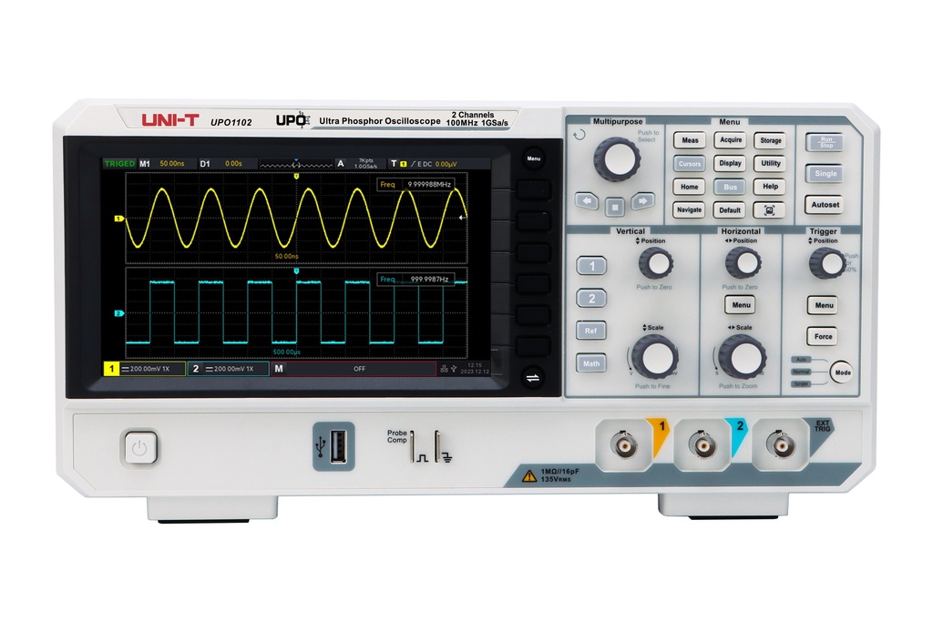 Oscilloscope numérique compact 2 voies 100 MHz - UNI-T - UPO1102