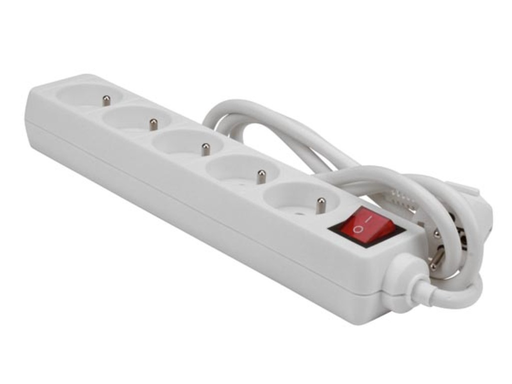 [400019-S62333] Bloc multiprise avec interrupteur -5 prises avec terre française - type E