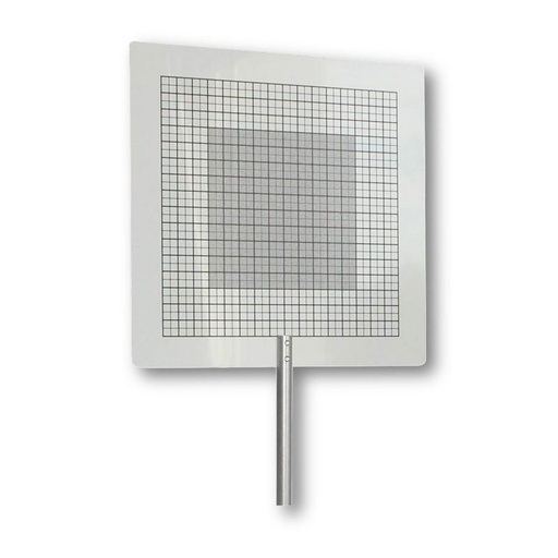 [004301-S57936] Ecran PVC blanc 200x200 mm sur tige dia. 10x70 mm pour banc d'optique