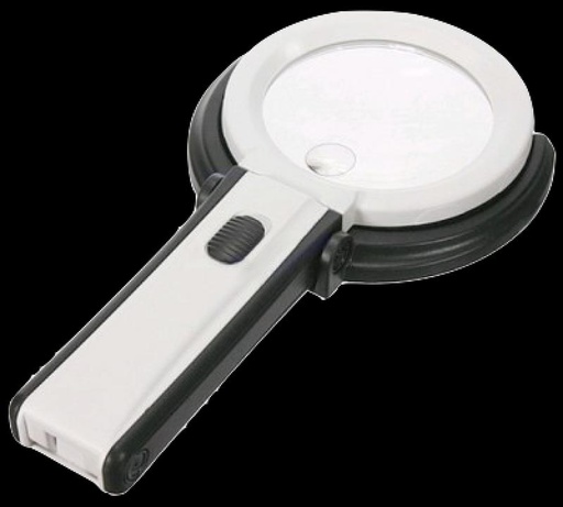 [S58070] Loupe à main et pied 2.5x et 8x - 10 LED 7731RD LI