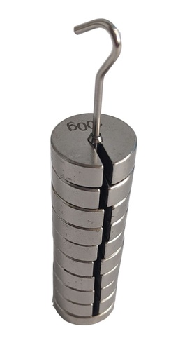 [002131-S58245] Ensemble de masses métalliques échancrées à crochet en acier 1 kg