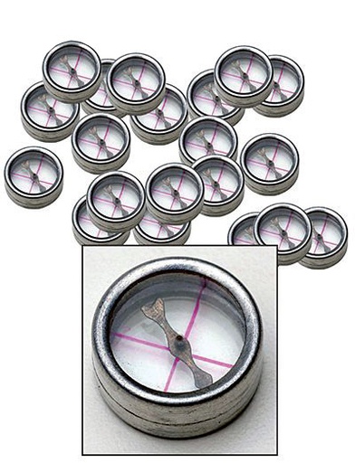 [S65312] Boussoles transparentes (lot de 12)